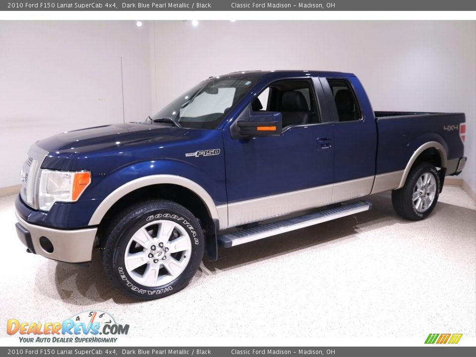 2010 Ford F150 Lariat SuperCab 4x4 Dark Blue Pearl Metallic / Black Photo #3