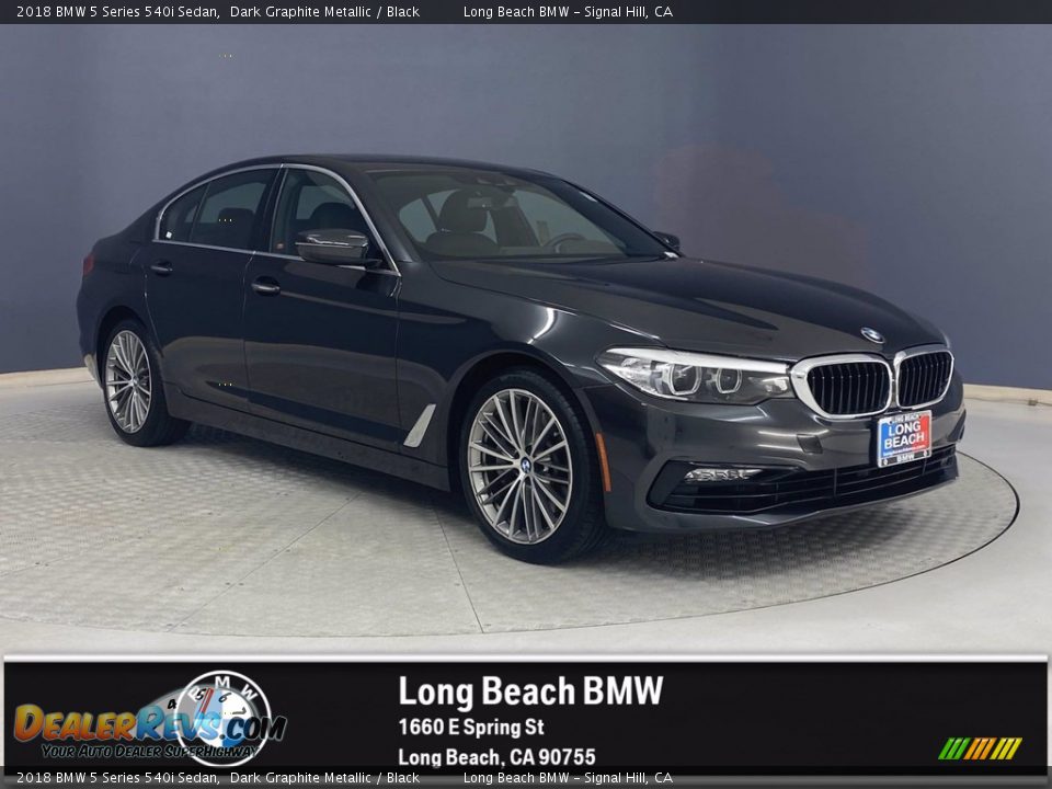 2018 BMW 5 Series 540i Sedan Dark Graphite Metallic / Black Photo #1