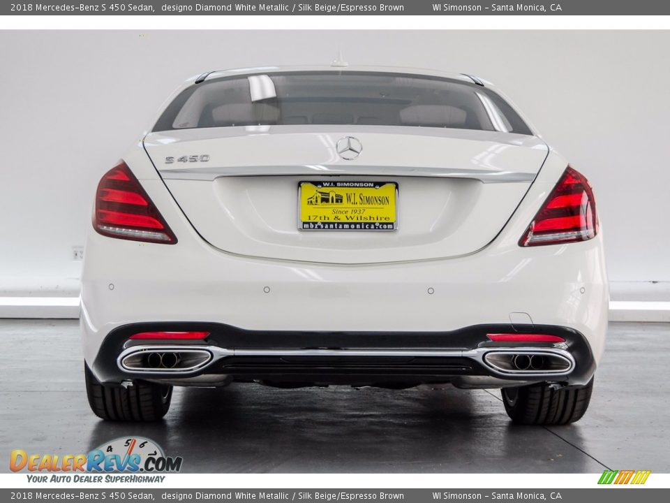 2018 Mercedes-Benz S 450 Sedan designo Diamond White Metallic / Silk Beige/Espresso Brown Photo #4