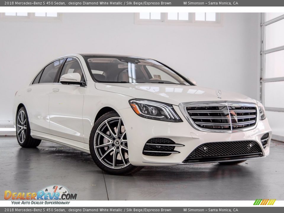 2018 Mercedes-Benz S 450 Sedan designo Diamond White Metallic / Silk Beige/Espresso Brown Photo #12