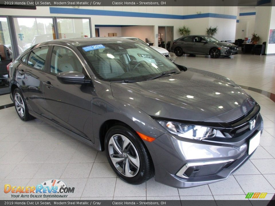 2019 Honda Civic LX Sedan Modern Steel Metallic / Gray Photo #3