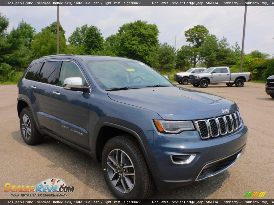 2021 Jeep Grand Cherokee Limited 4x4 Slate Blue Pearl / Light Frost Beige/Black Photo #3