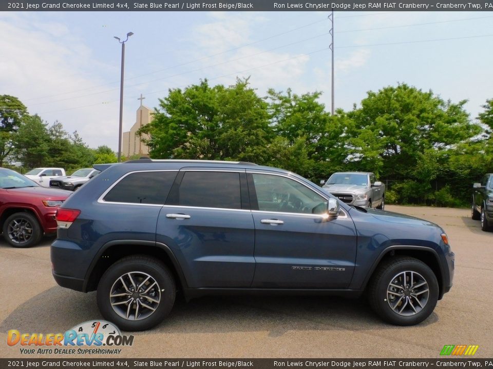 2021 Jeep Grand Cherokee Limited 4x4 Slate Blue Pearl / Light Frost Beige/Black Photo #4