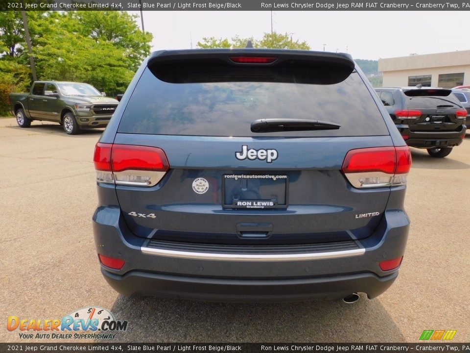 2021 Jeep Grand Cherokee Limited 4x4 Slate Blue Pearl / Light Frost Beige/Black Photo #6