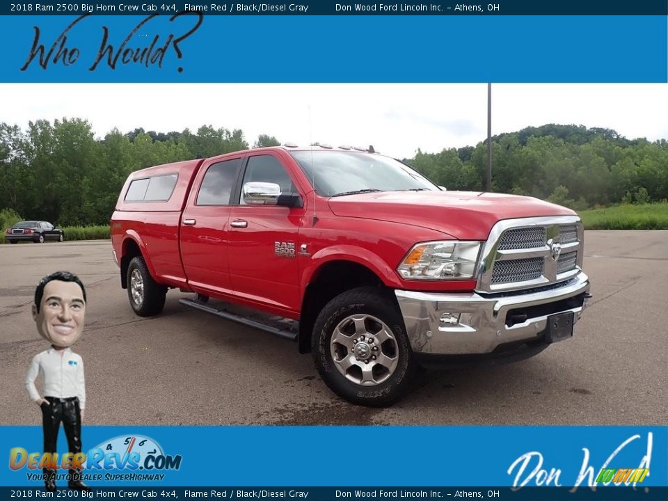 2018 Ram 2500 Big Horn Crew Cab 4x4 Flame Red / Black/Diesel Gray Photo #1