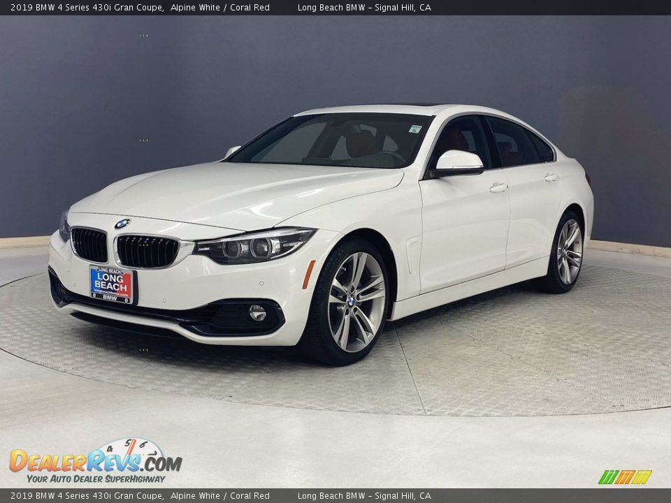 2019 BMW 4 Series 430i Gran Coupe Alpine White / Coral Red Photo #3