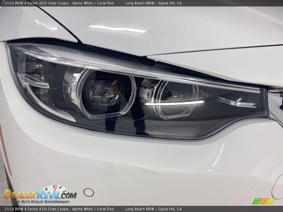 2019 BMW 4 Series 430i Gran Coupe Alpine White / Coral Red Photo #7