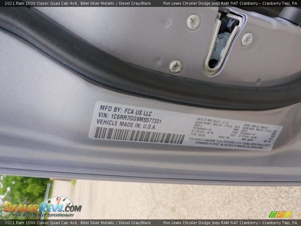 2021 Ram 1500 Classic Quad Cab 4x4 Billet Silver Metallic / Diesel Gray/Black Photo #20