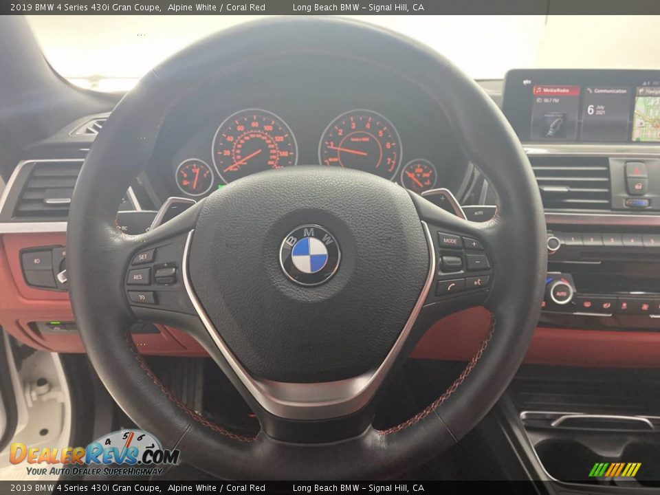 2019 BMW 4 Series 430i Gran Coupe Alpine White / Coral Red Photo #18