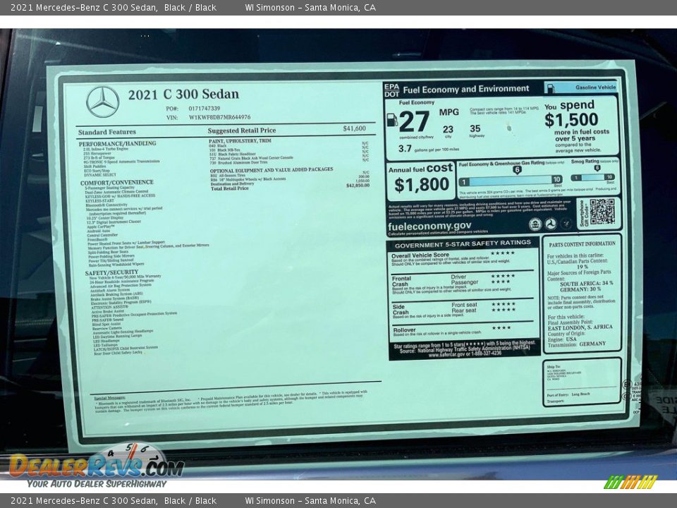 2021 Mercedes-Benz C 300 Sedan Black / Black Photo #12