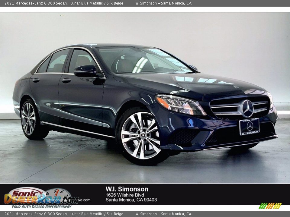 2021 Mercedes-Benz C 300 Sedan Lunar Blue Metallic / Silk Beige Photo #1