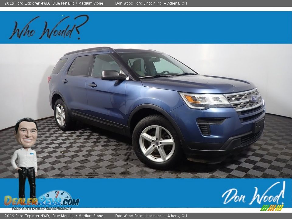 2019 Ford Explorer 4WD Blue Metallic / Medium Stone Photo #1
