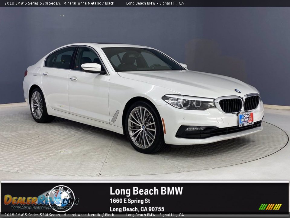 2018 BMW 5 Series 530i Sedan Mineral White Metallic / Black Photo #1