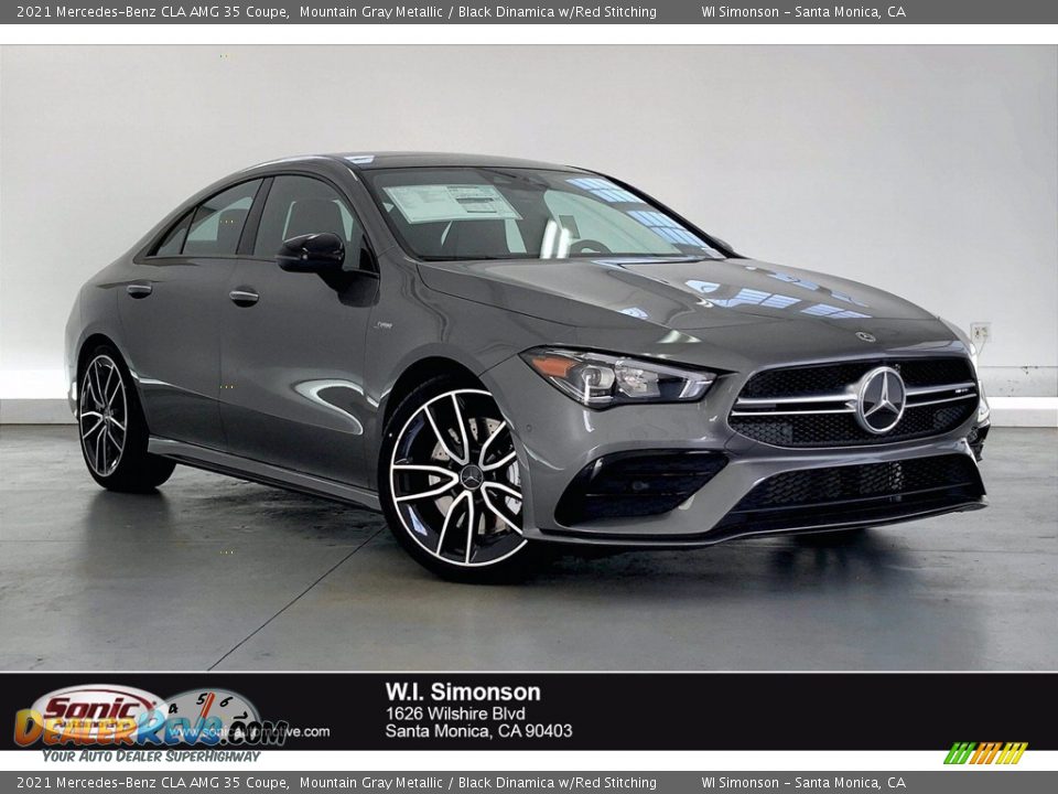 2021 Mercedes-Benz CLA AMG 35 Coupe Mountain Gray Metallic / Black Dinamica w/Red Stitching Photo #1