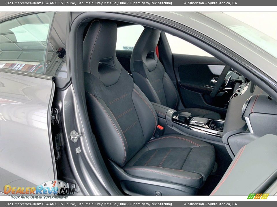 Black Dinamica w/Red Stitching Interior - 2021 Mercedes-Benz CLA AMG 35 Coupe Photo #5
