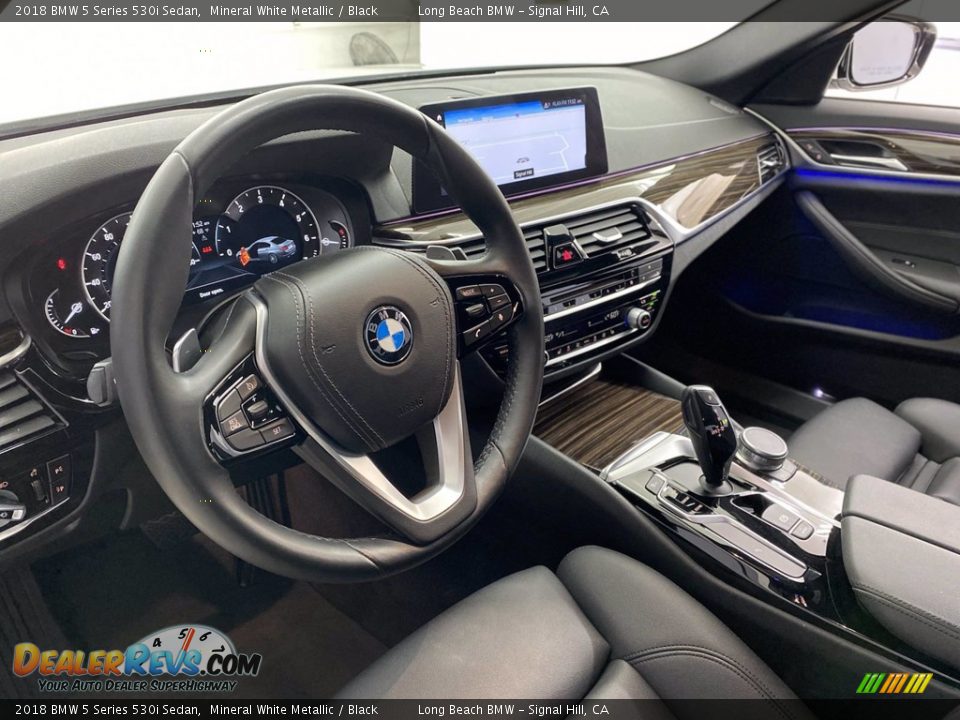 2018 BMW 5 Series 530i Sedan Mineral White Metallic / Black Photo #16