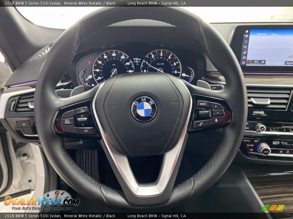 2018 BMW 5 Series 530i Sedan Mineral White Metallic / Black Photo #18