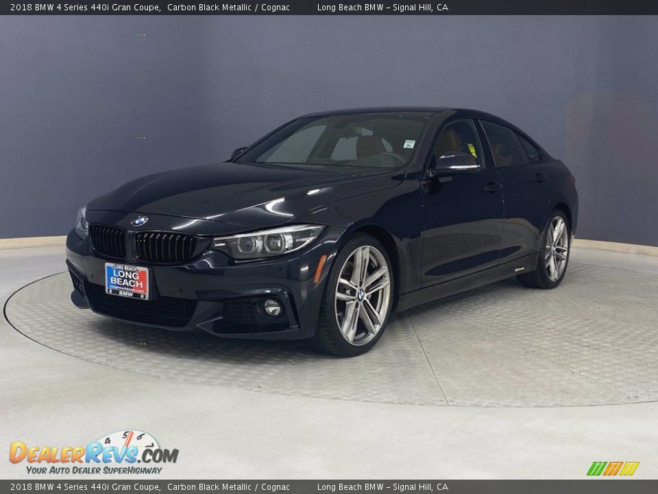 2018 BMW 4 Series 440i Gran Coupe Carbon Black Metallic / Cognac Photo #3