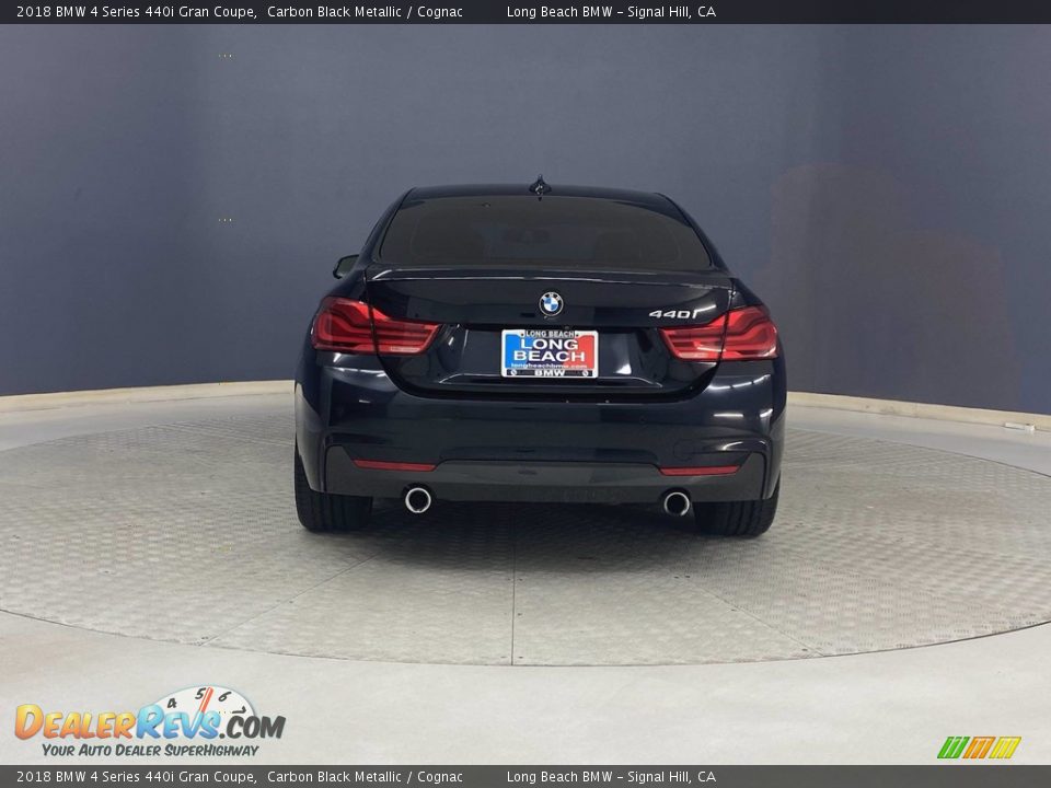 2018 BMW 4 Series 440i Gran Coupe Carbon Black Metallic / Cognac Photo #4