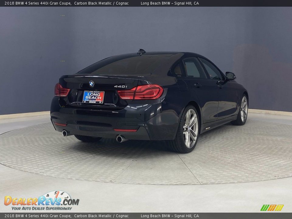 2018 BMW 4 Series 440i Gran Coupe Carbon Black Metallic / Cognac Photo #5