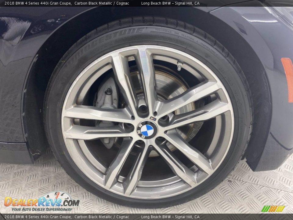 2018 BMW 4 Series 440i Gran Coupe Carbon Black Metallic / Cognac Photo #6