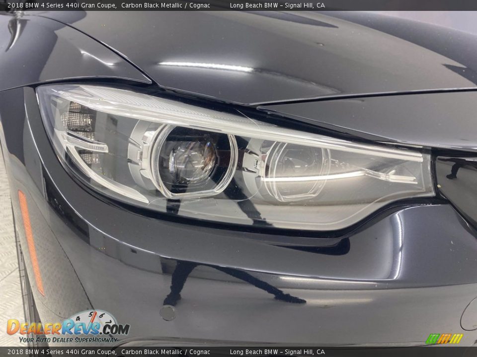 2018 BMW 4 Series 440i Gran Coupe Carbon Black Metallic / Cognac Photo #7