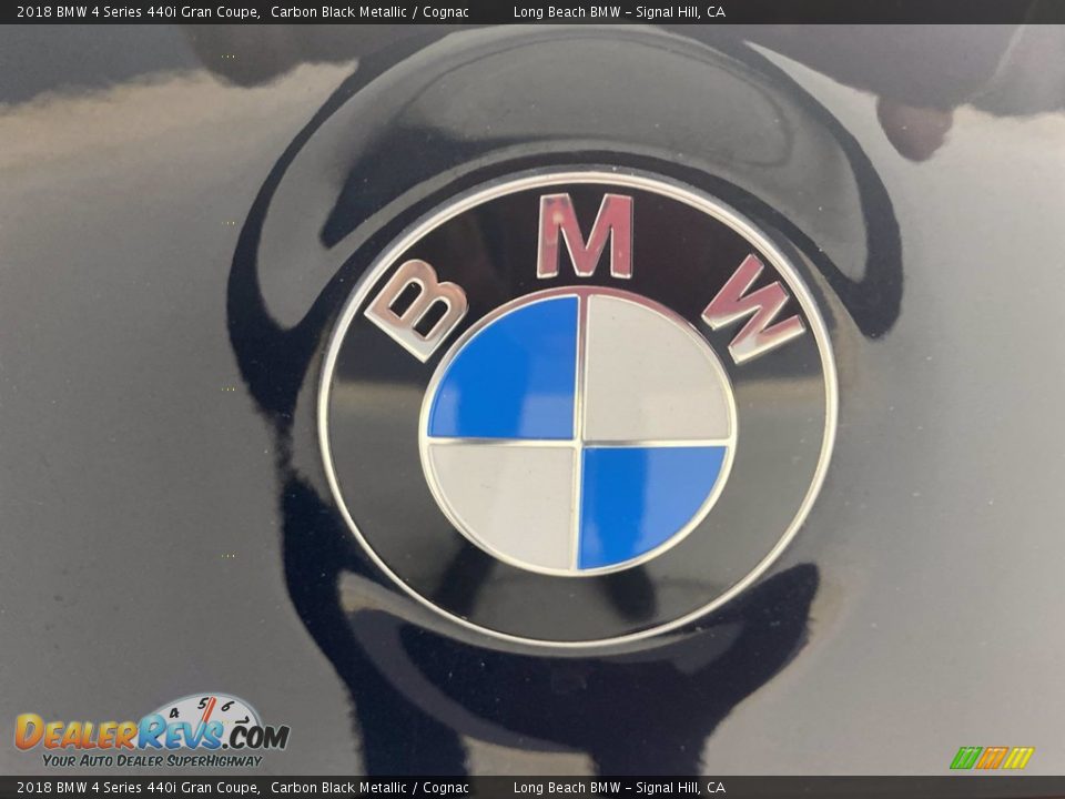 2018 BMW 4 Series 440i Gran Coupe Carbon Black Metallic / Cognac Photo #10