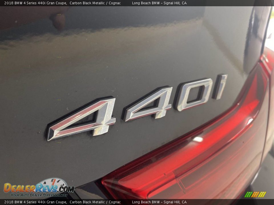 2018 BMW 4 Series 440i Gran Coupe Carbon Black Metallic / Cognac Photo #11