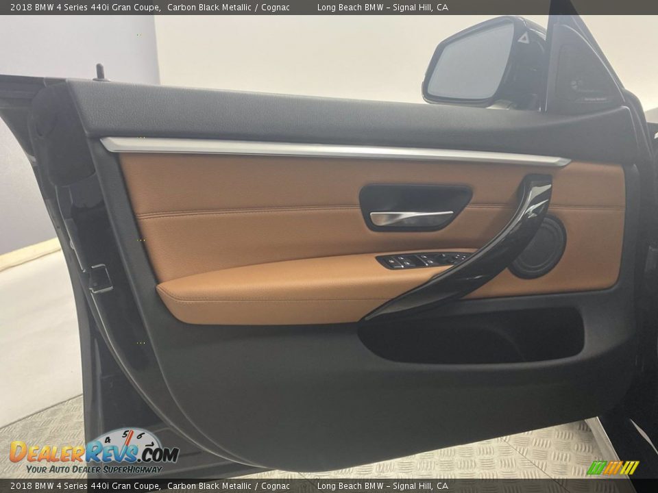 2018 BMW 4 Series 440i Gran Coupe Carbon Black Metallic / Cognac Photo #13