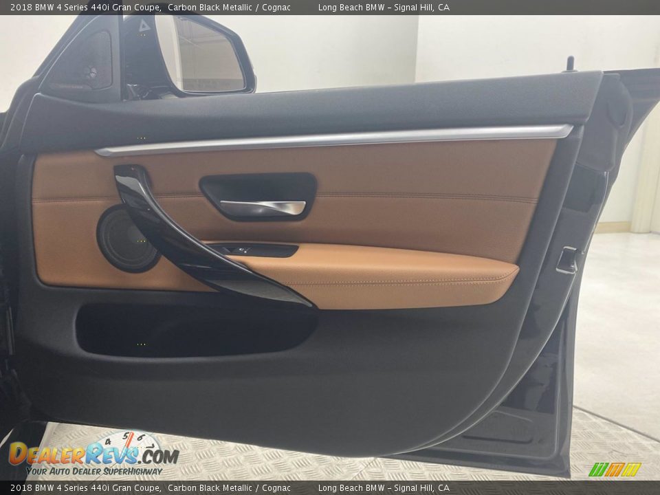 2018 BMW 4 Series 440i Gran Coupe Carbon Black Metallic / Cognac Photo #32