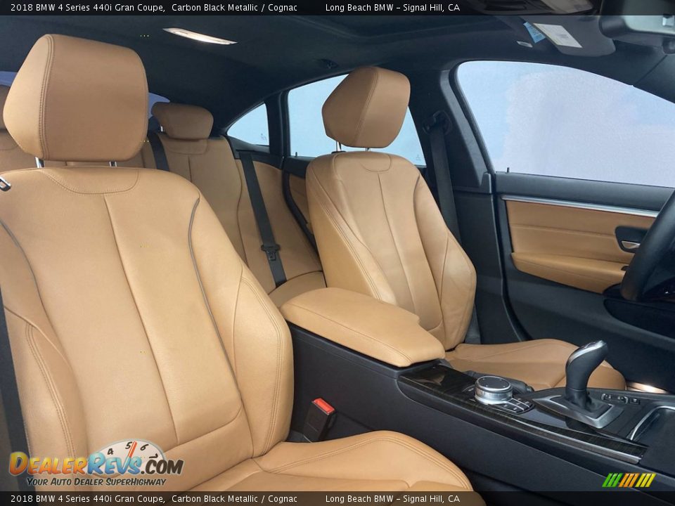 2018 BMW 4 Series 440i Gran Coupe Carbon Black Metallic / Cognac Photo #34