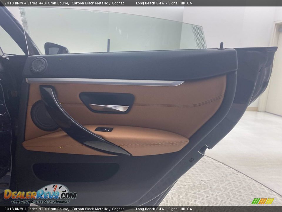 2018 BMW 4 Series 440i Gran Coupe Carbon Black Metallic / Cognac Photo #35