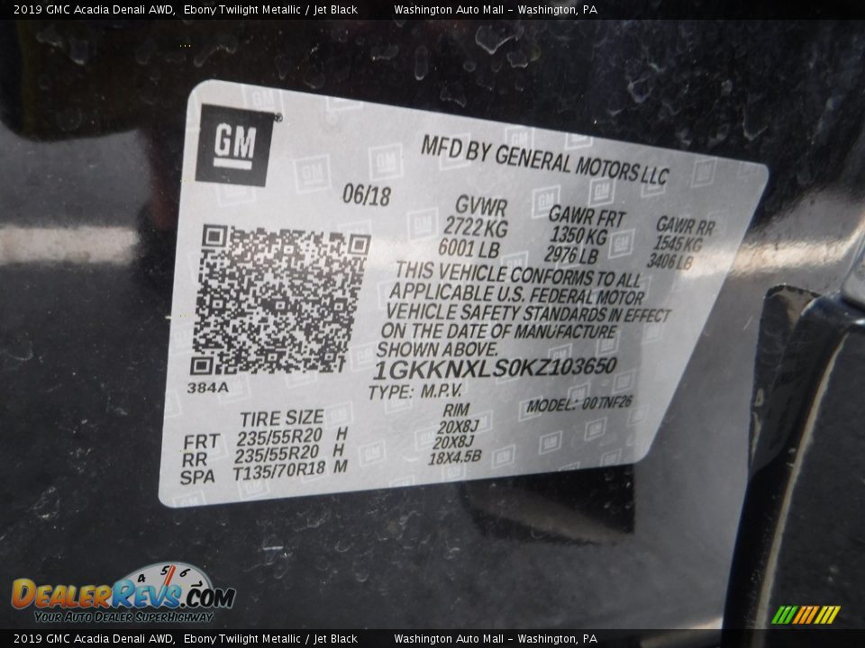 2019 GMC Acadia Denali AWD Ebony Twilight Metallic / Jet Black Photo #31