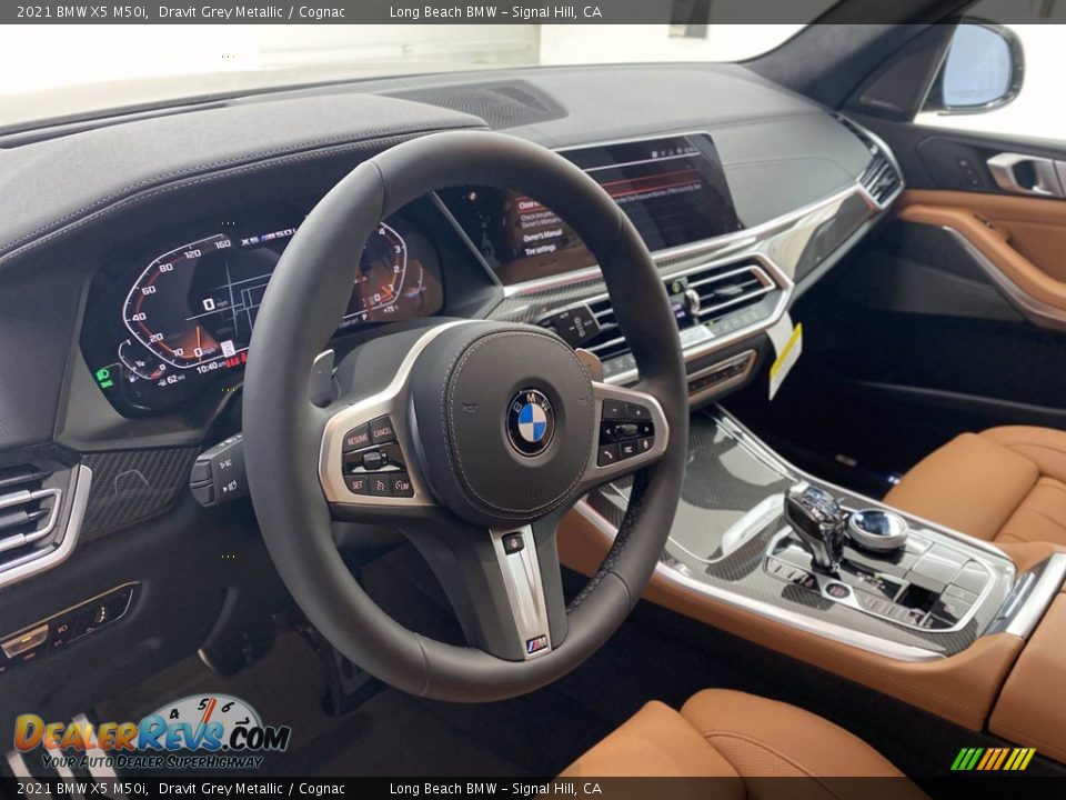2021 BMW X5 M50i Dravit Grey Metallic / Cognac Photo #13