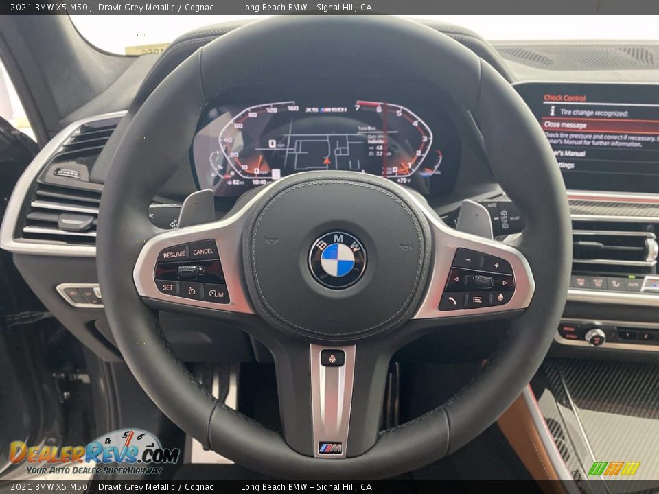 2021 BMW X5 M50i Dravit Grey Metallic / Cognac Photo #15