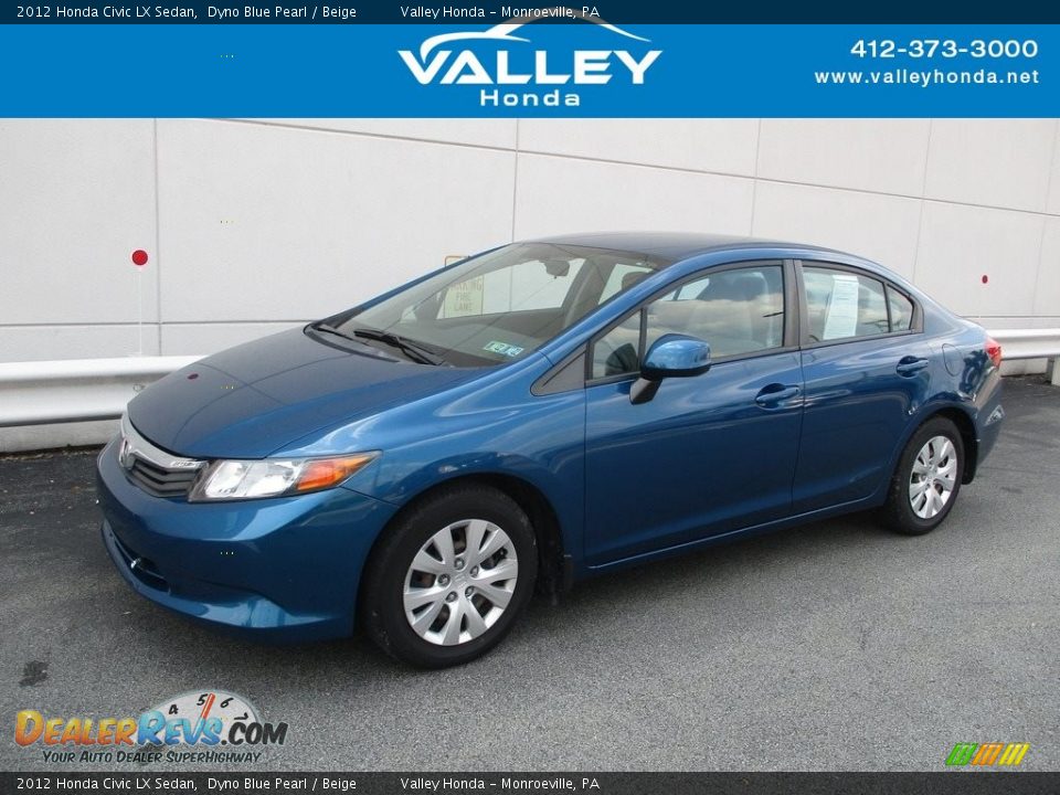 2012 Honda Civic LX Sedan Dyno Blue Pearl / Beige Photo #1