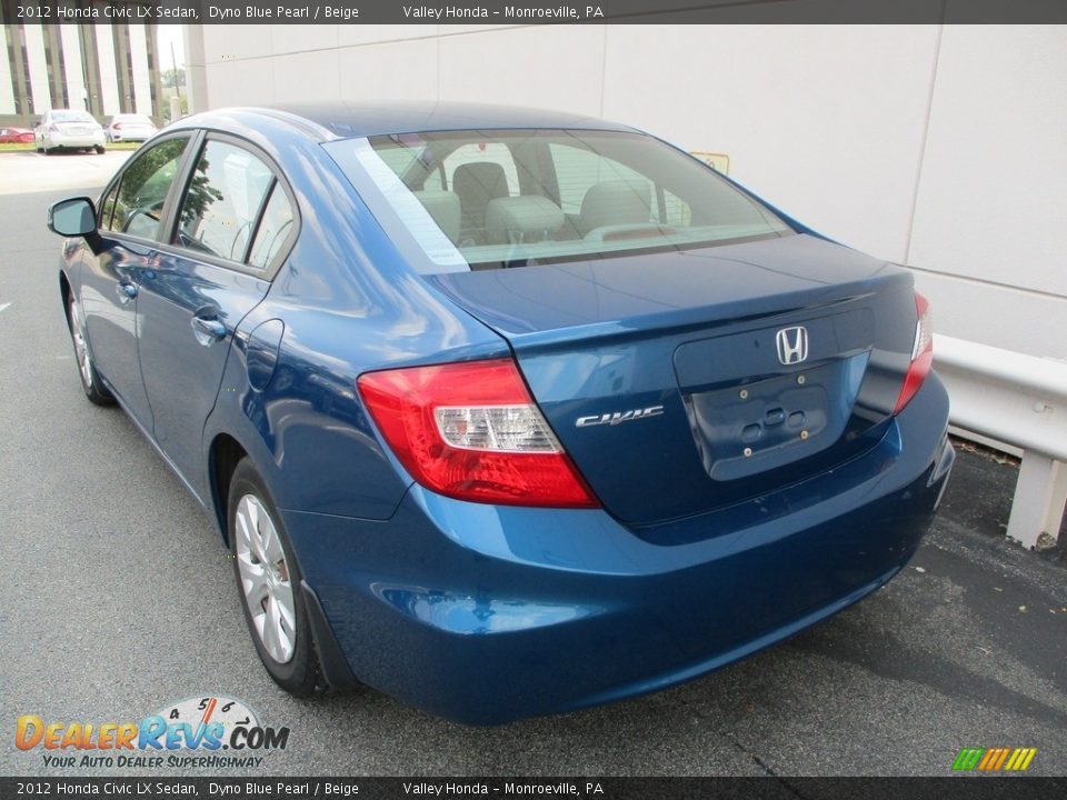 2012 Honda Civic LX Sedan Dyno Blue Pearl / Beige Photo #3
