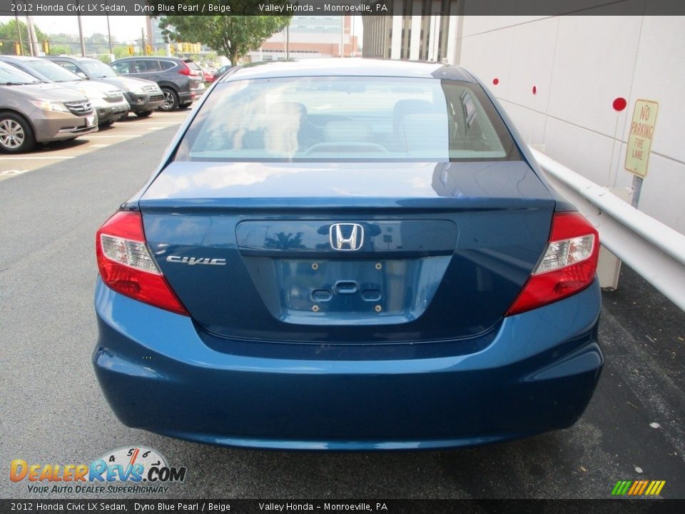2012 Honda Civic LX Sedan Dyno Blue Pearl / Beige Photo #4