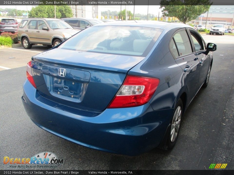 2012 Honda Civic LX Sedan Dyno Blue Pearl / Beige Photo #5