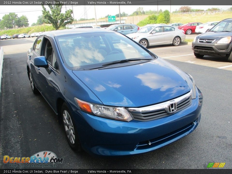 2012 Honda Civic LX Sedan Dyno Blue Pearl / Beige Photo #7