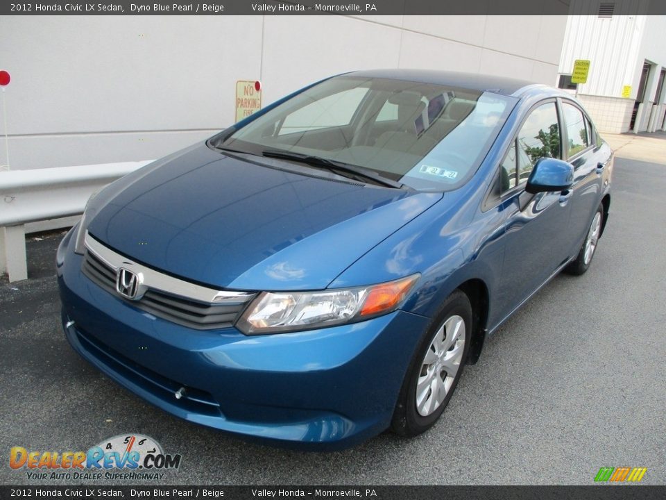 2012 Honda Civic LX Sedan Dyno Blue Pearl / Beige Photo #9