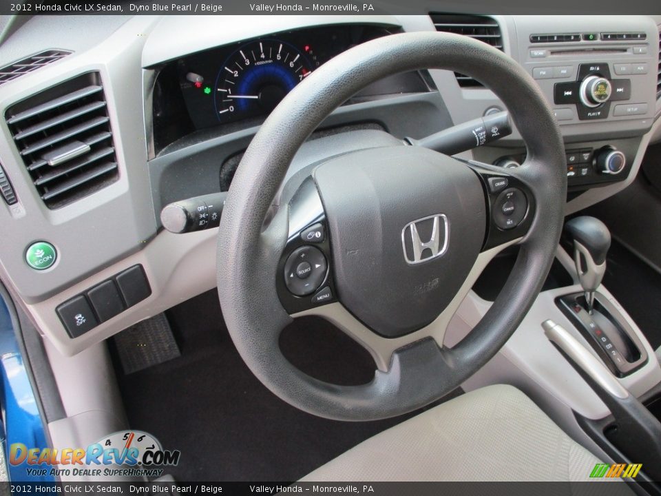 2012 Honda Civic LX Sedan Dyno Blue Pearl / Beige Photo #11