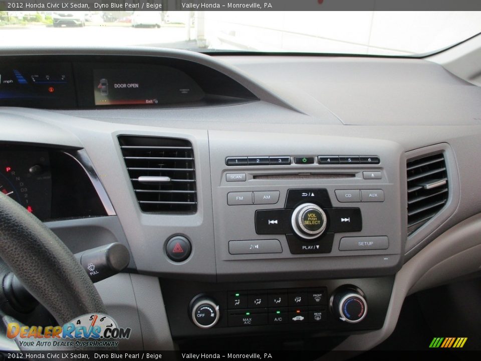 2012 Honda Civic LX Sedan Dyno Blue Pearl / Beige Photo #14