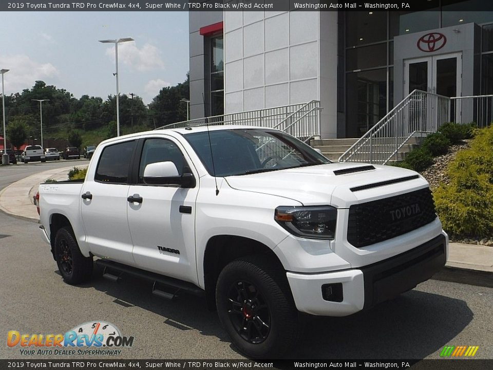 2019 Toyota Tundra TRD Pro CrewMax 4x4 Super White / TRD Pro Black w/Red Accent Photo #1