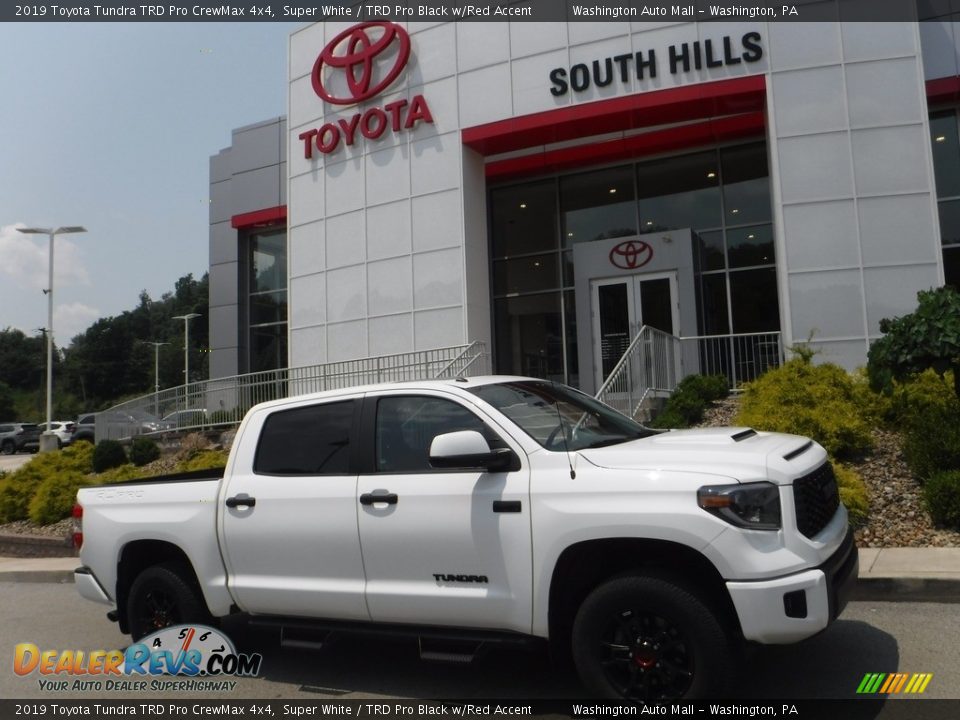 2019 Toyota Tundra TRD Pro CrewMax 4x4 Super White / TRD Pro Black w/Red Accent Photo #2