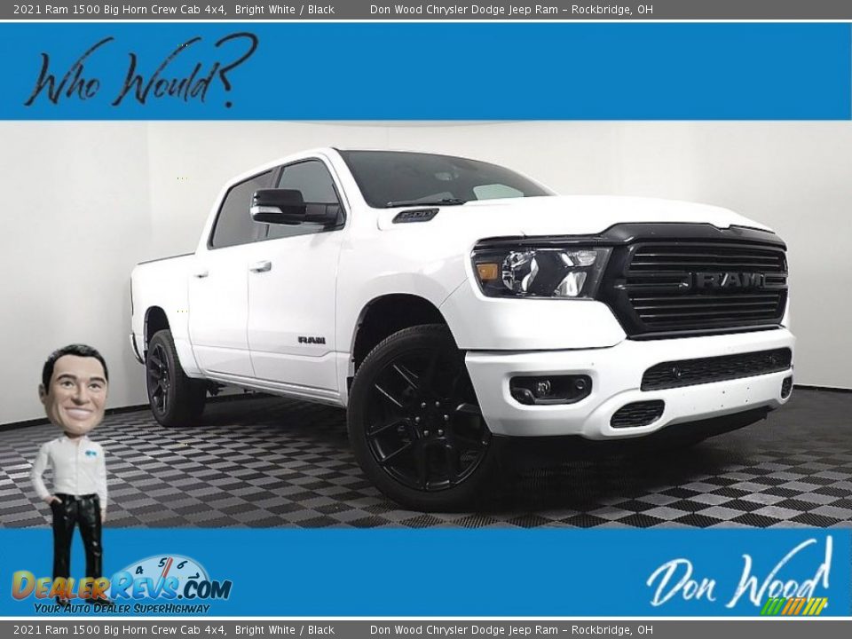 2021 Ram 1500 Big Horn Crew Cab 4x4 Bright White / Black Photo #1