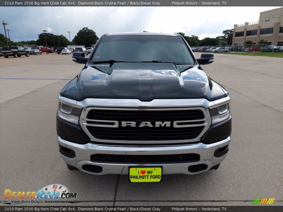 2019 Ram 1500 Big Horn Crew Cab 4x4 Diamond Black Crystal Pearl / Black/Diesel Gray Photo #2