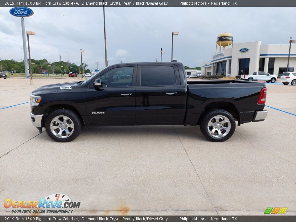 2019 Ram 1500 Big Horn Crew Cab 4x4 Diamond Black Crystal Pearl / Black/Diesel Gray Photo #4