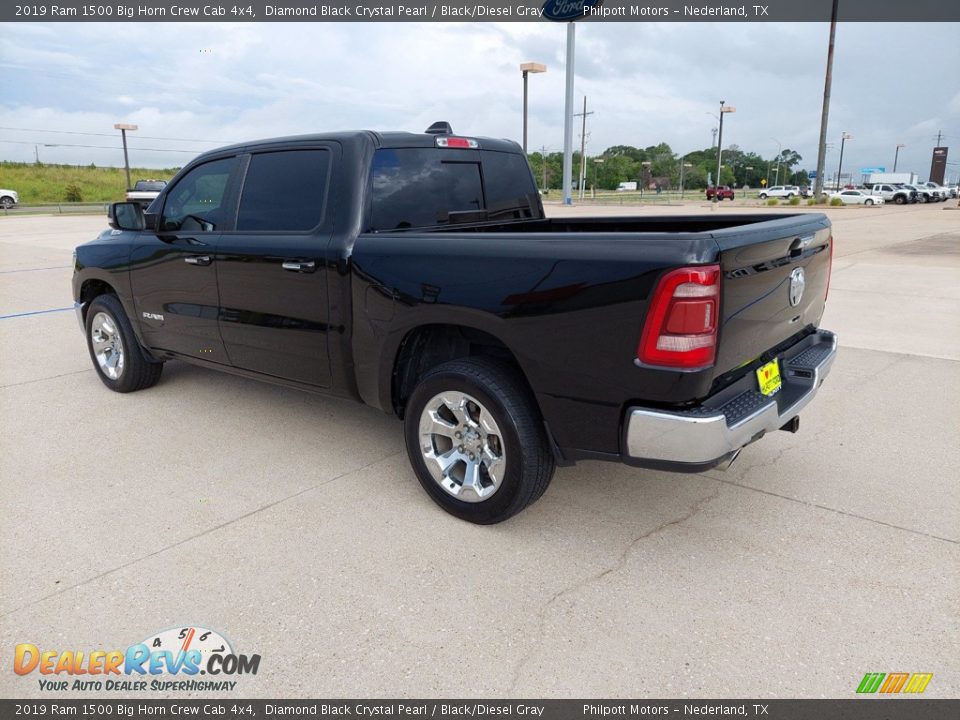 2019 Ram 1500 Big Horn Crew Cab 4x4 Diamond Black Crystal Pearl / Black/Diesel Gray Photo #5