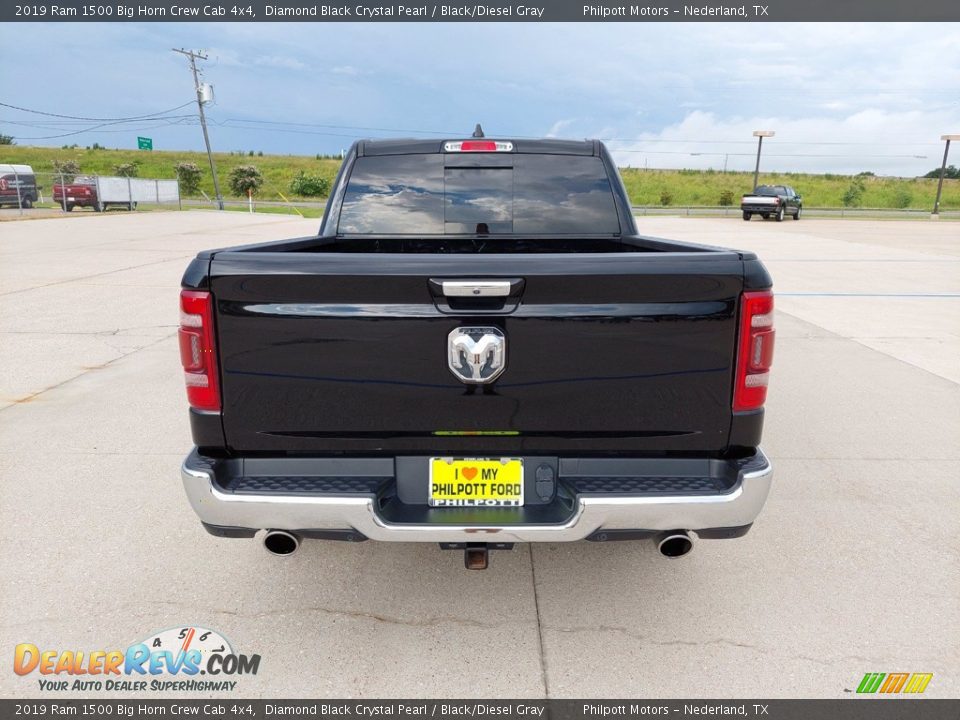 2019 Ram 1500 Big Horn Crew Cab 4x4 Diamond Black Crystal Pearl / Black/Diesel Gray Photo #6